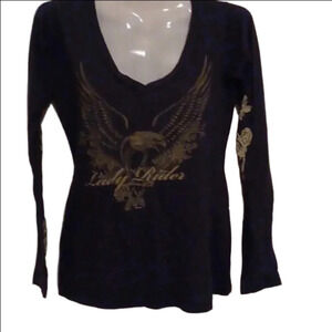 - lady rider top with nice decor